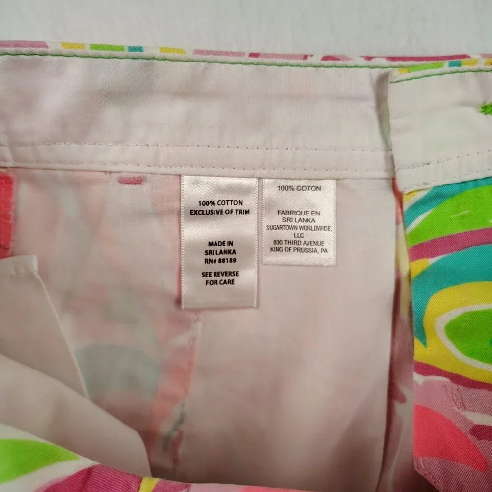 Lilly Pulitzer Buttercup Shorts Sz 00 All Nighter Flamingo Scalloped Hem - Picture 5 of 8